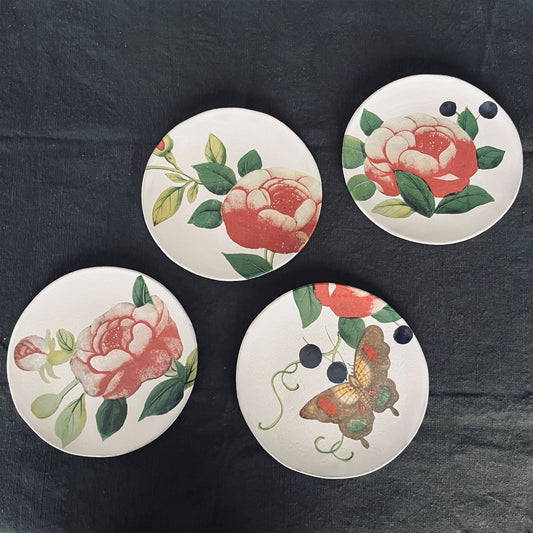 【Astier de Villatte】18th c Fan / Gentle Rose プレート