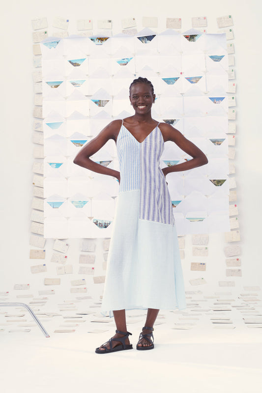 【Mii Collection】hand woven cotton silk pathwork dress/30