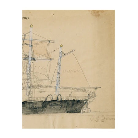 【JOHN DERIAN】デコパージュプレート Black Ship (p 304)