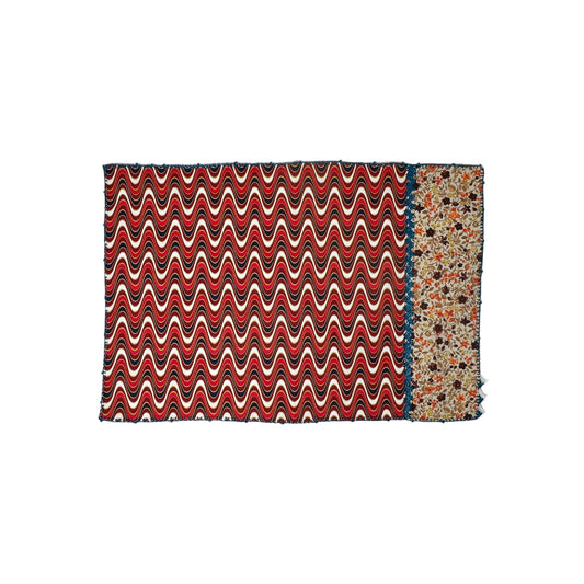 【Leo Atlante】刺繍パッチワークランチョンマット_waves red