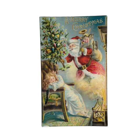 【JOHN DERIAN】デコパージュプレート SANTA'S VISIT (A MERRY CHRISTMAS)
