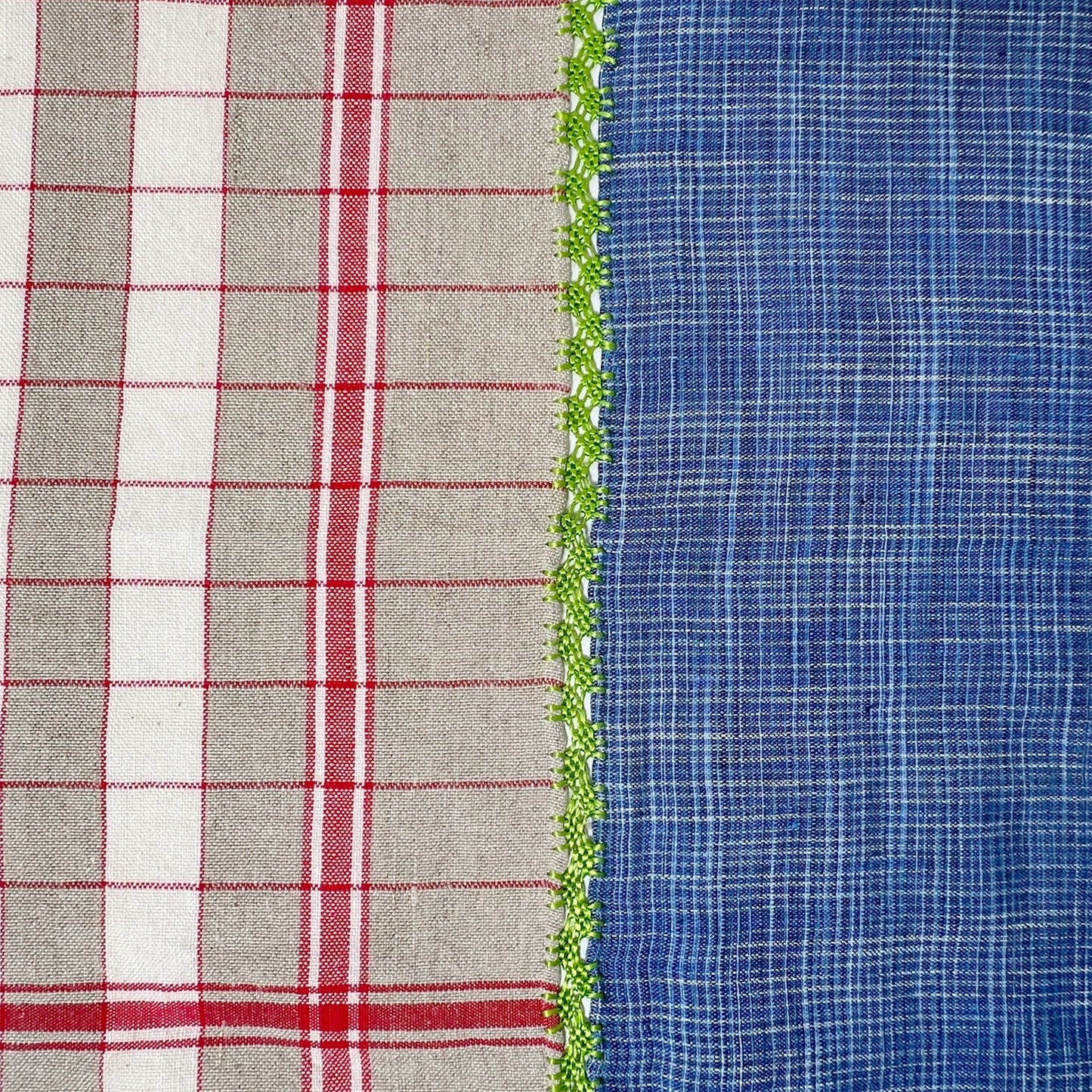 【Leo Atlante】刺繍パッチワーククロス_blue