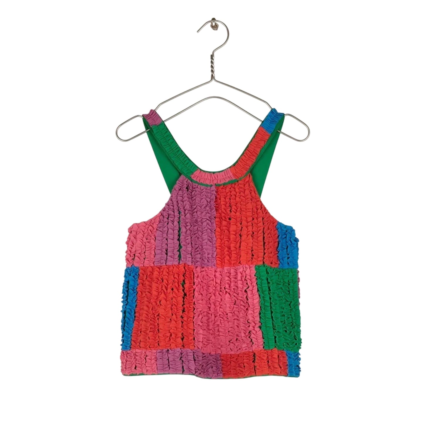 【Mii collection】STRAPS TOP WITH ALL OVER HAND SWEN FRILLS
