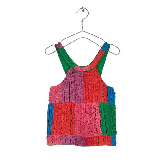 【Mii collection】STRAPS TOP WITH ALL OVER HAND SWEN FRILLS
