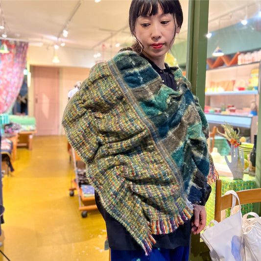 【Sayoko.M】cape shirring S01 green