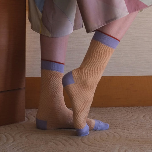 【TRICOTE】BUMPY BLUR STRIPE SOCKS
