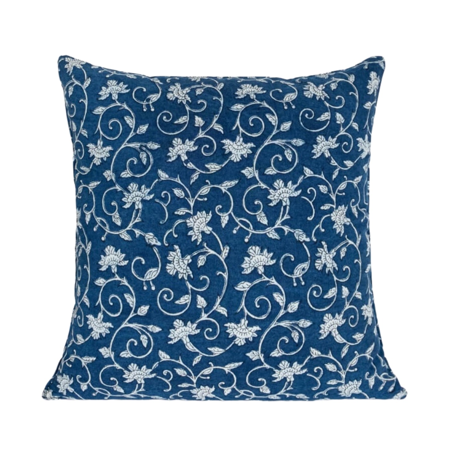 【JAMINI】SQUARE CUSHION COVER AGRA indigo blue