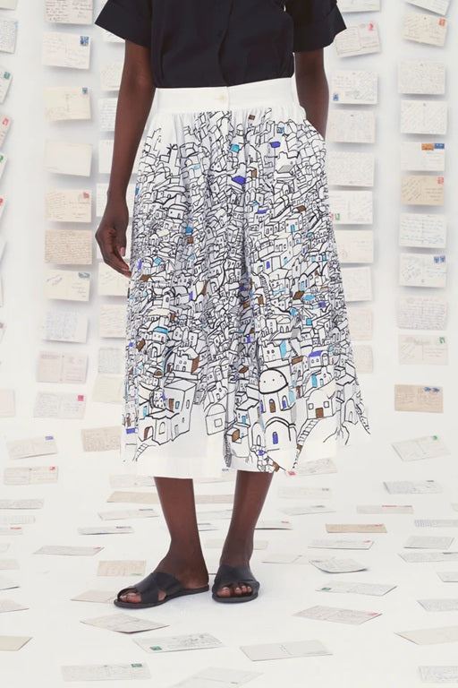 【Mii Collection】printed hand embroidered skirt/05