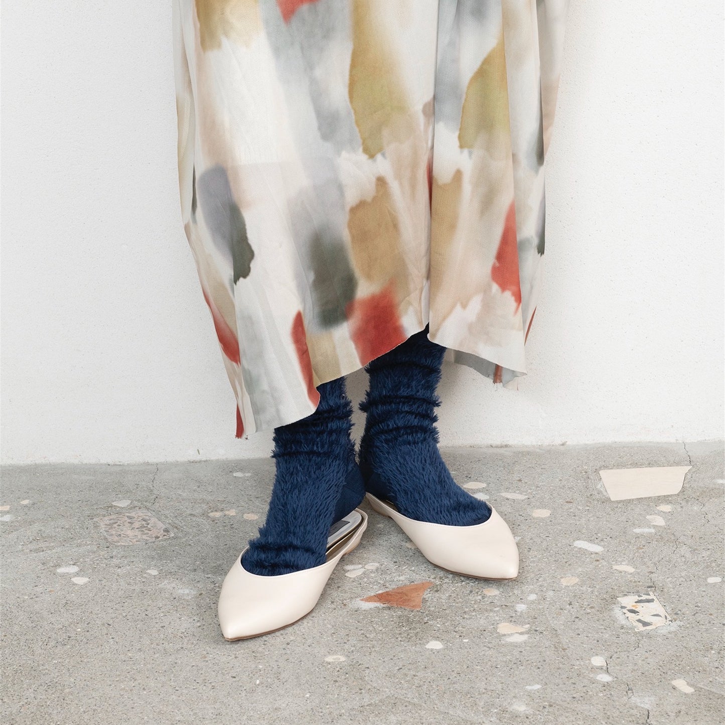 【TRICOTE】GLITTER LINE FUR SOCKS