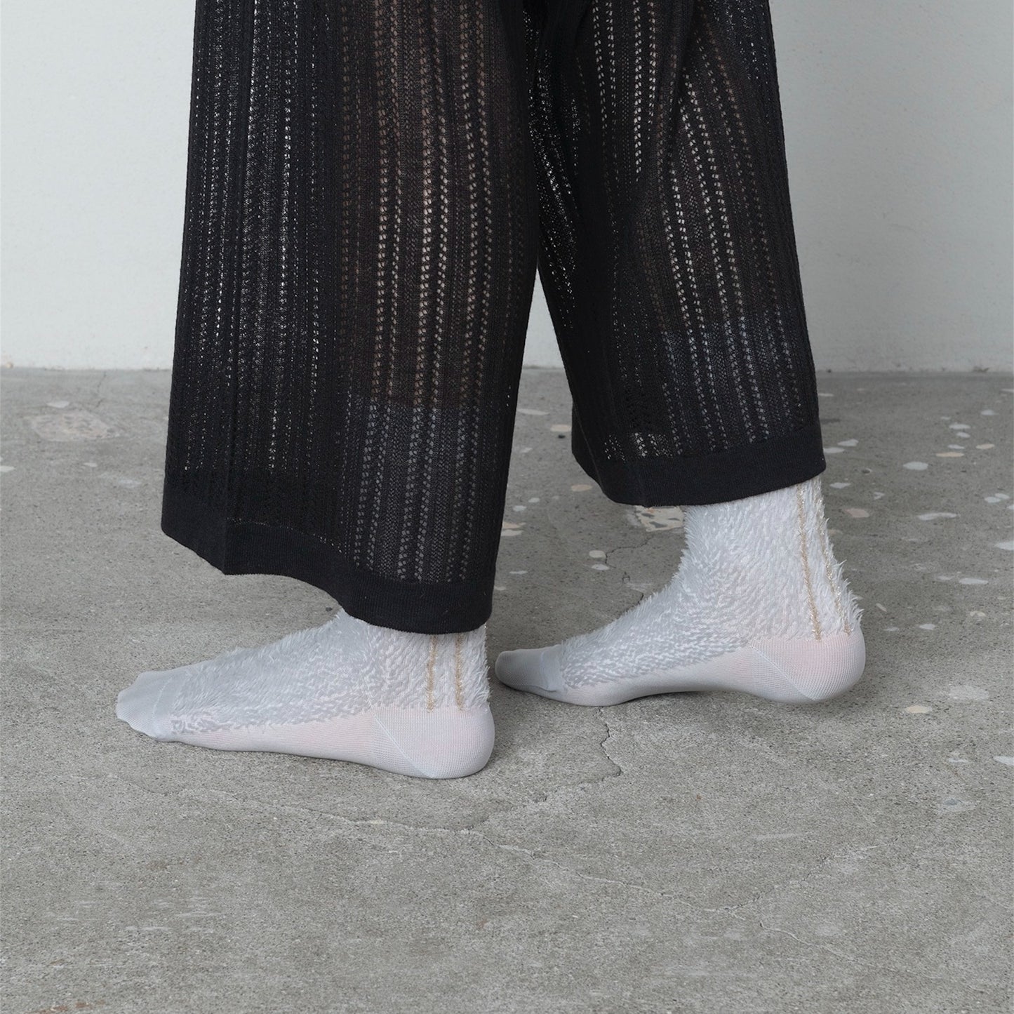 【TRICOTE】GLITTER LINE FUR SOCKS