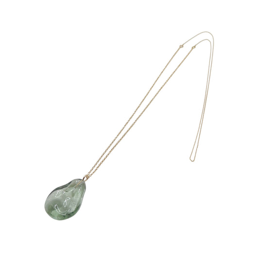 【helena rohner】flat glass pendant on gold plated brass chain