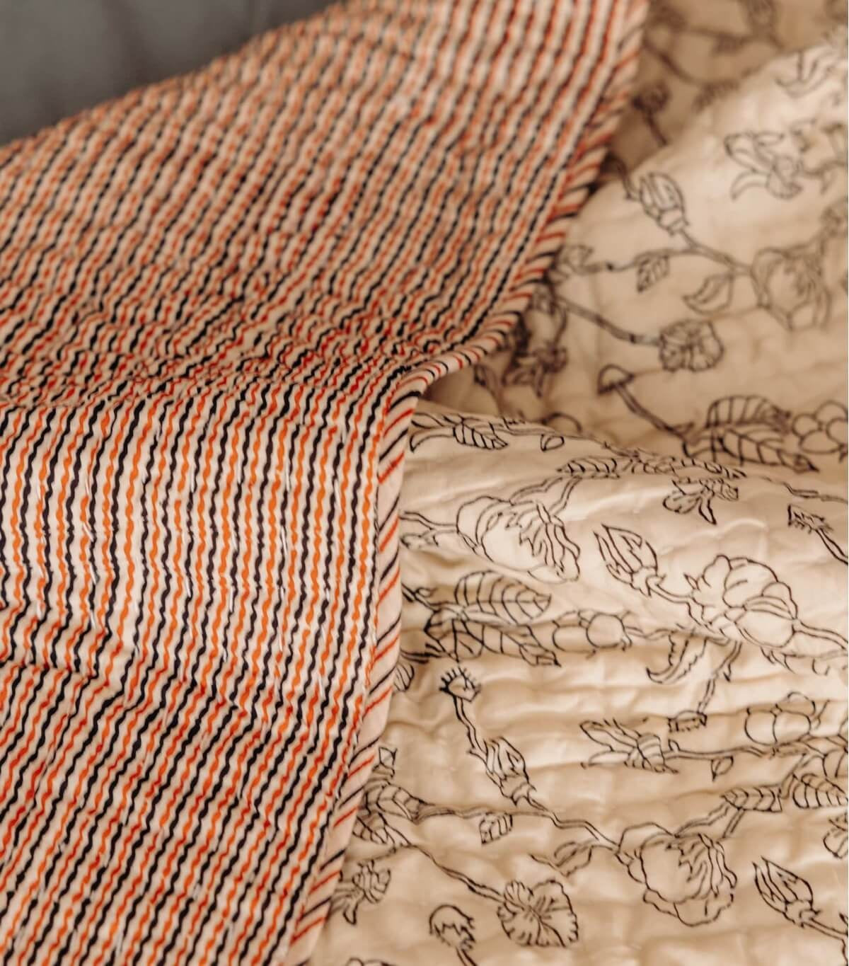 【JAMINI】INDIAN QUILT BAGRA beige