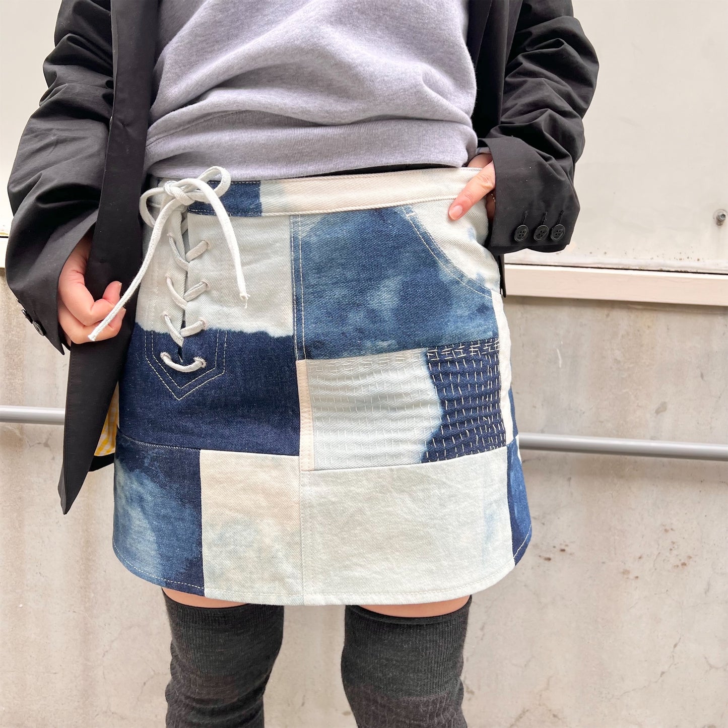 【LA FETICHE】デニムスカート THELMA_BLEACHED DENIM
