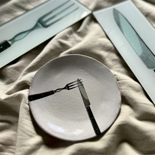 【Astier de Villatte】Fork and knife saucer