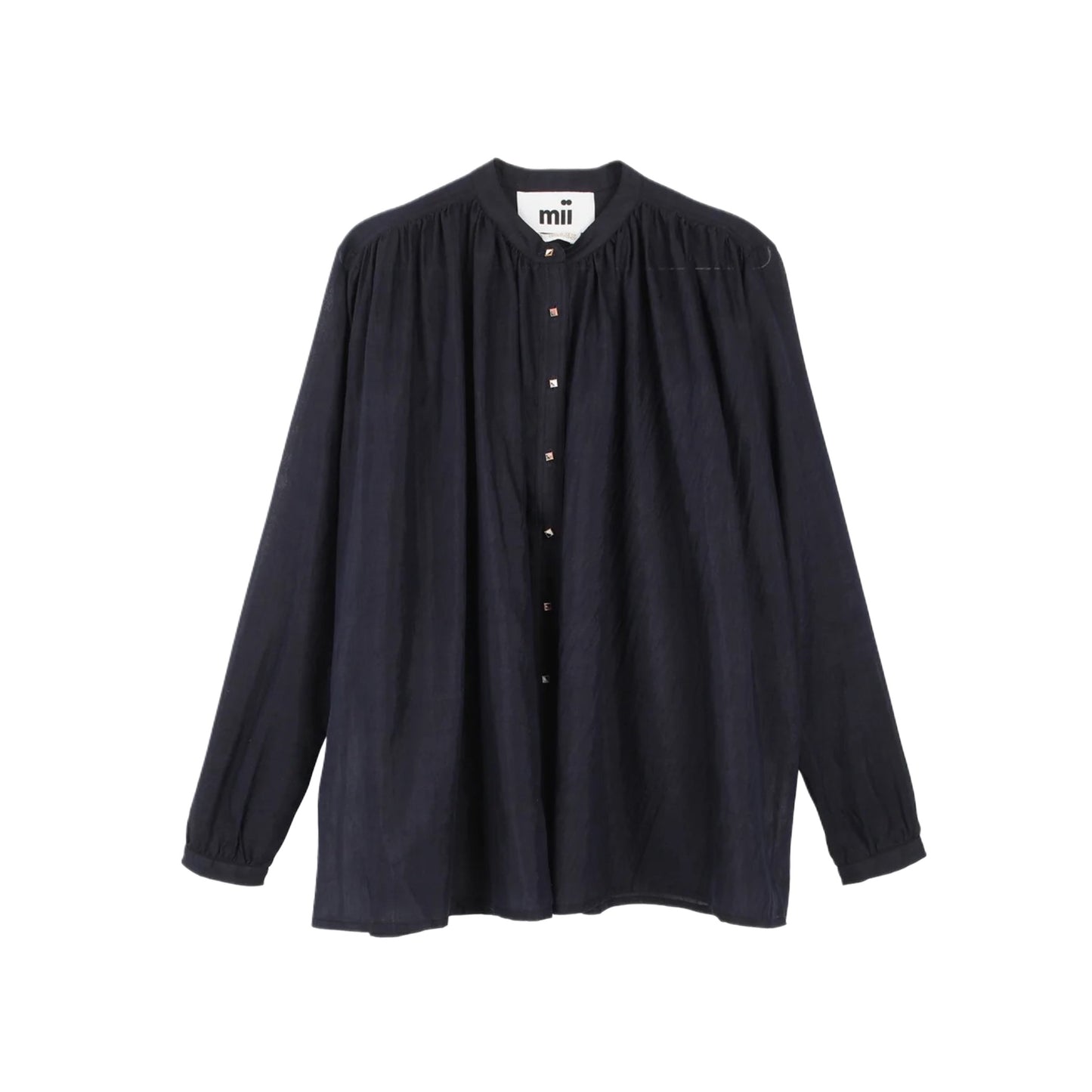 【mii】blend cotton-silk shirt_marine