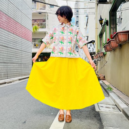 【Mii Collection】solid dyed cotton skirt/110