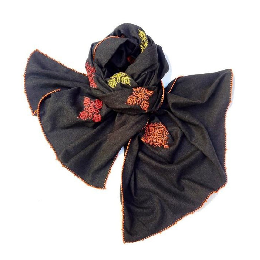 【Leo Atlante】UNO Scarf_black,orange edge