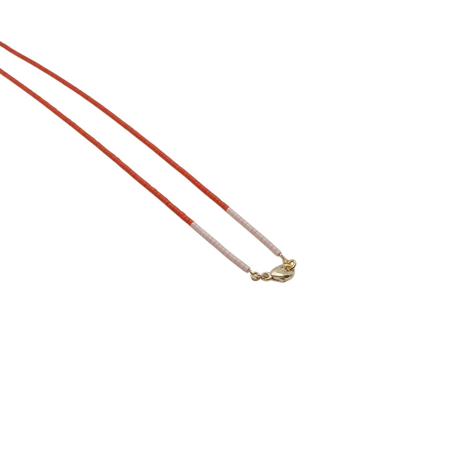 【helena rohner】miyuki beads necklace with tiny gold plated brass drop_paprika