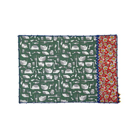 【Leo Atlante】刺繍パッチワークランチョンマット green