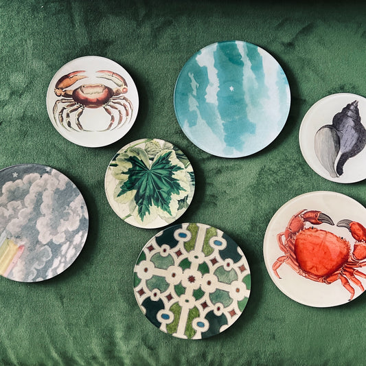 【JOHN DERIAN】デコパージュプレート Red Crab