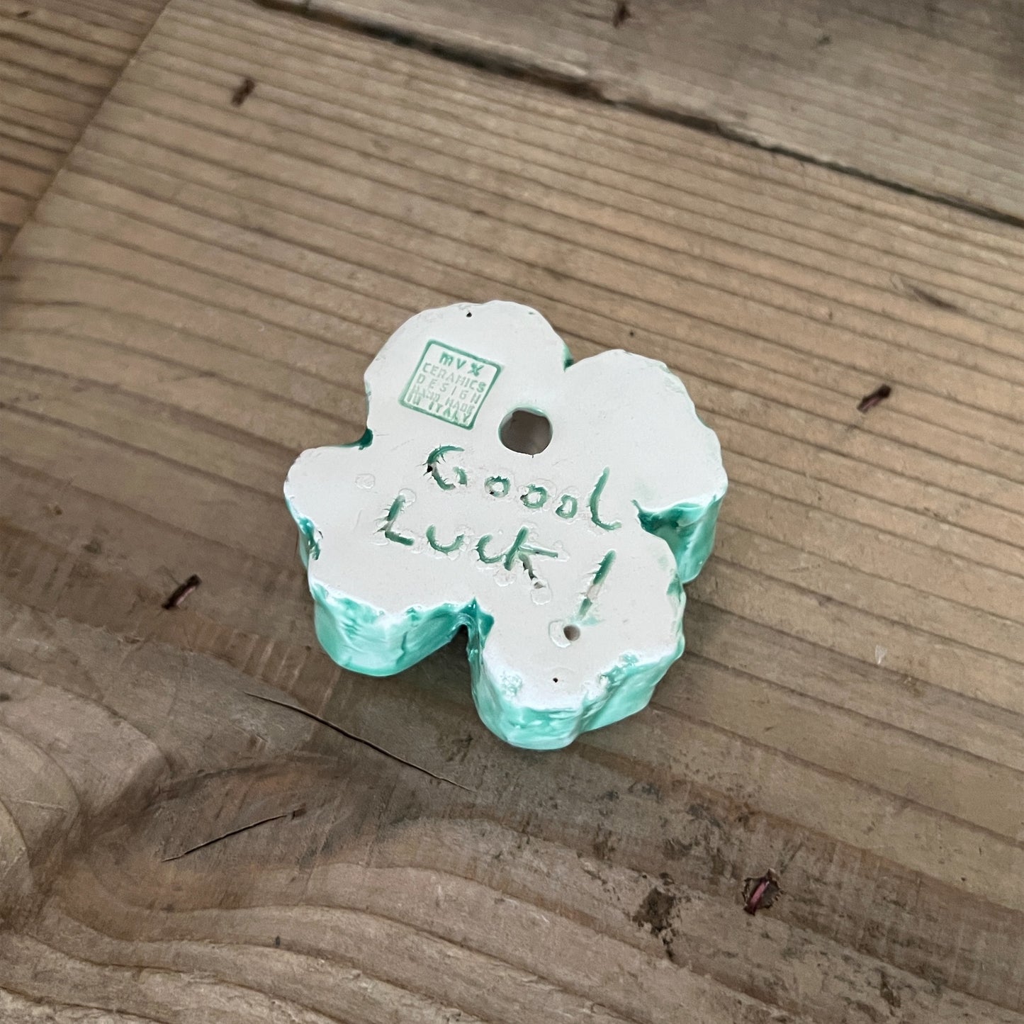 【MV% ceramics design】SMALL GREEN FOUR LEAF