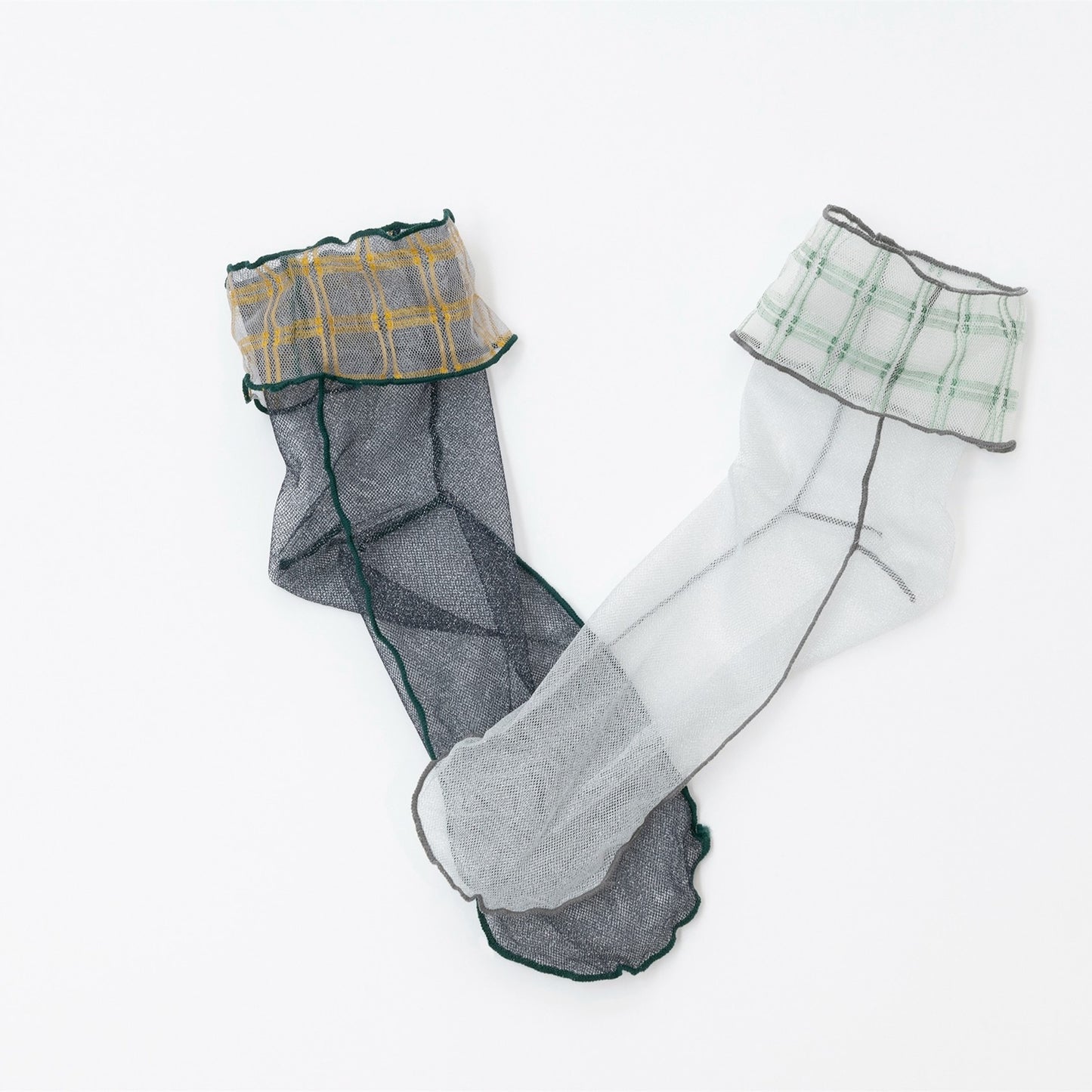 【TRICOTE】CHECK TULLE SOCKS