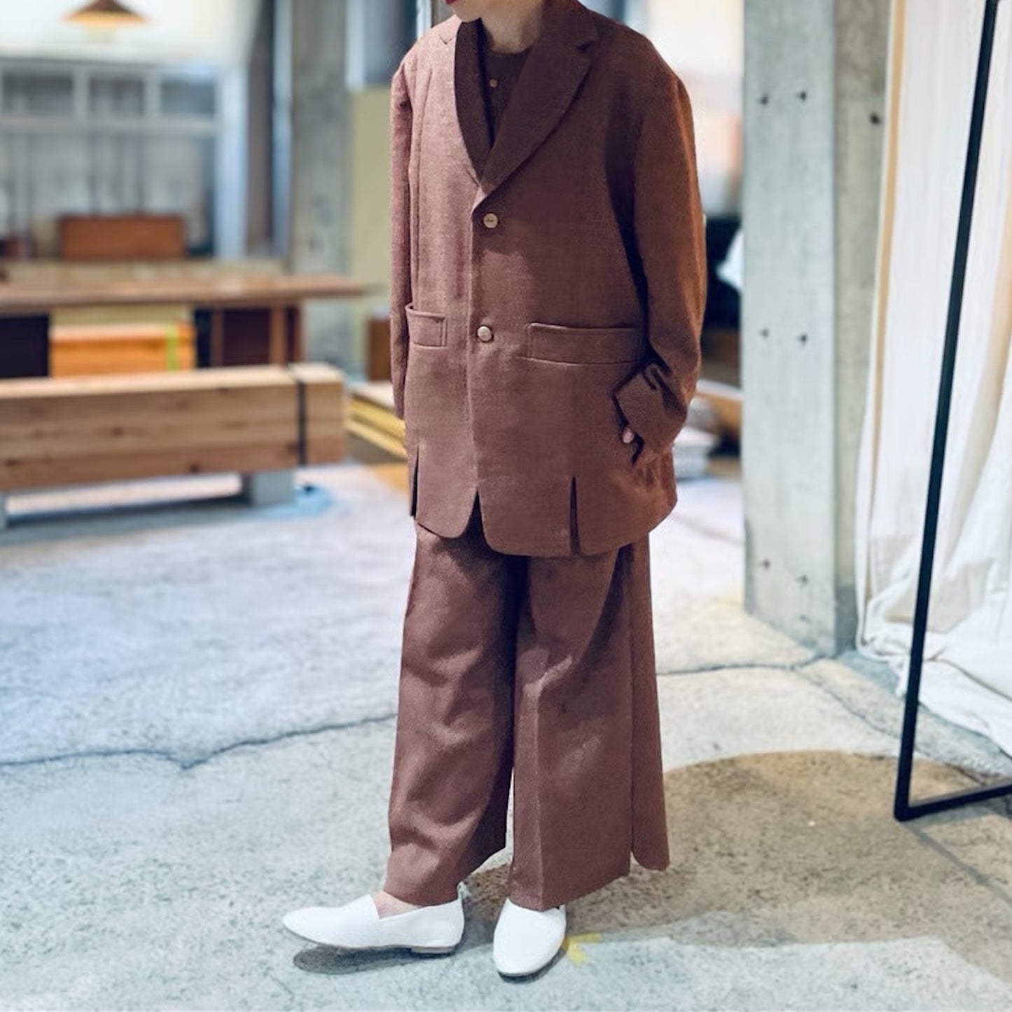 【ohta】red wide pants pt-52R