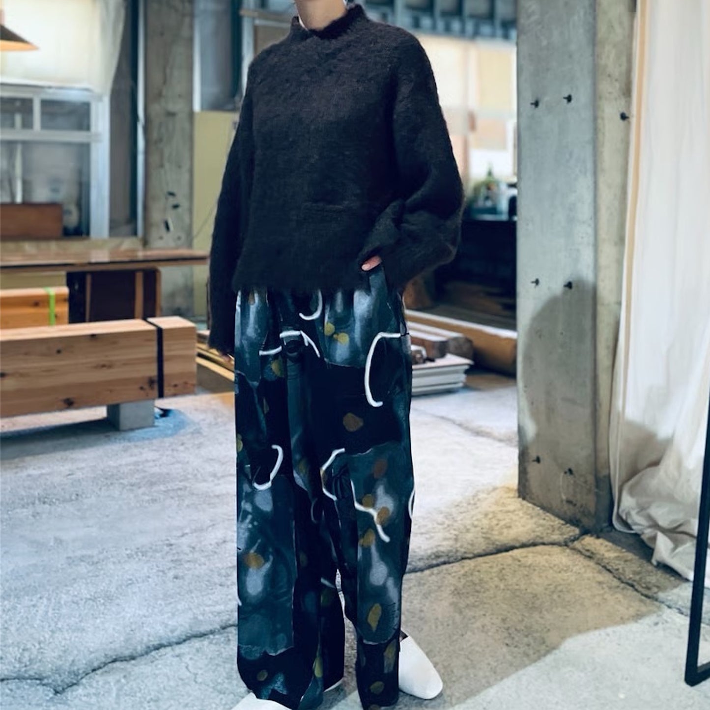 【ohta】dark brown sweater knー00D