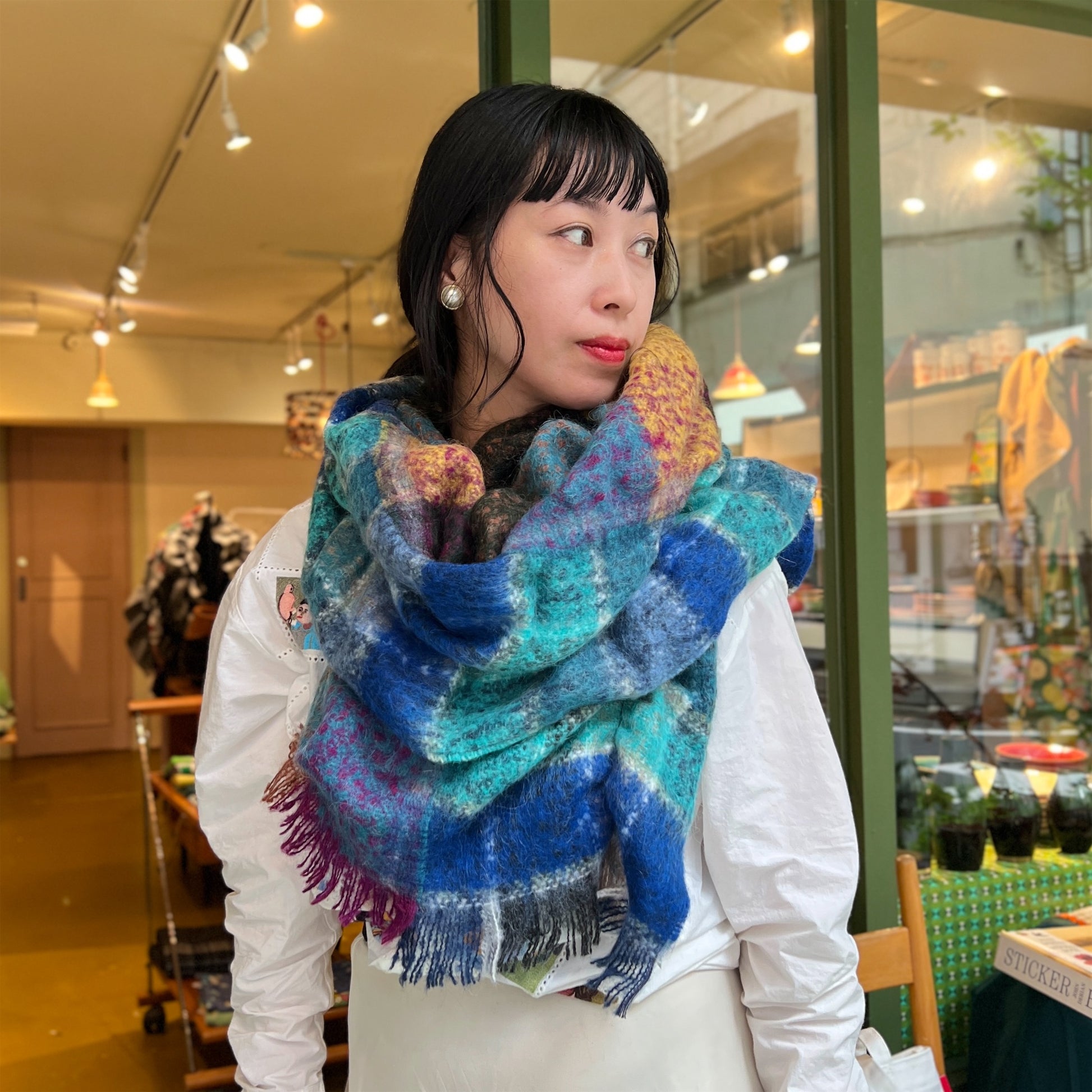 【Sayoko.M】cape shirring M01 blue