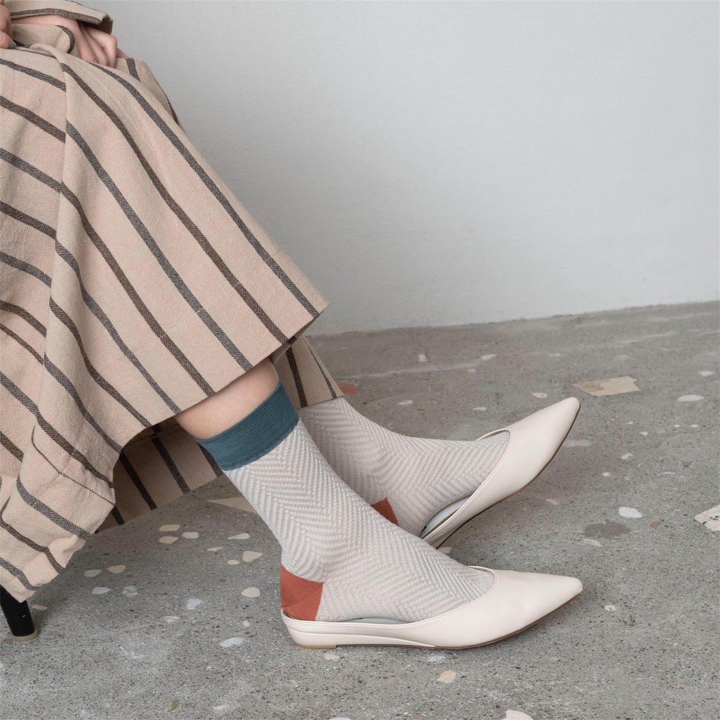 【TRICOTE】HERRINGBONE BUMPY SOCKS