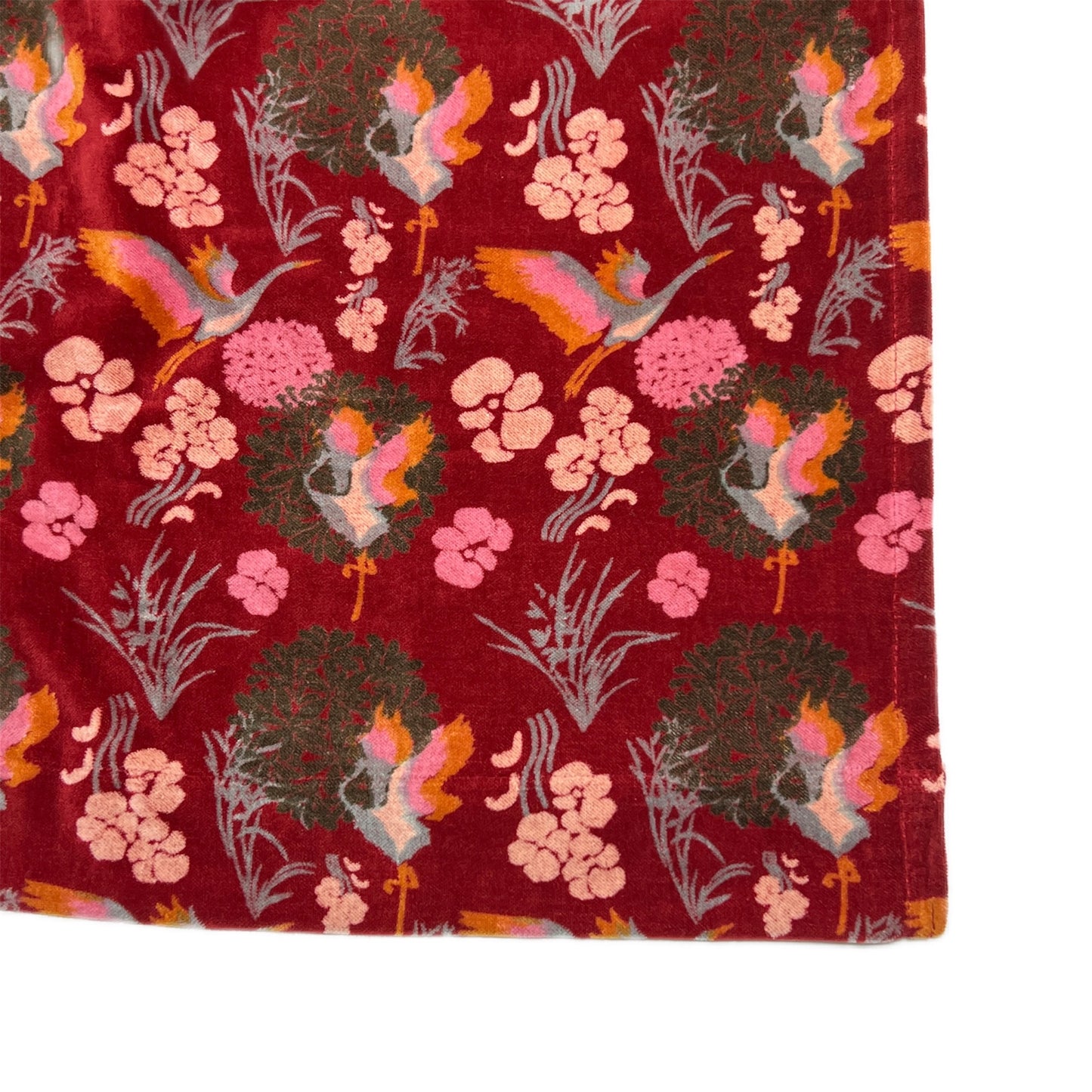 【Les Touristes】 鳥飛ぶベルベットカーテン レッド マルト・デムラン セレクト