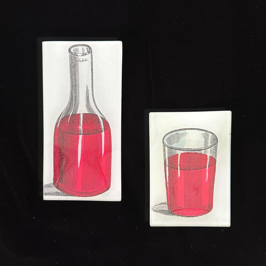 【JOHN DERIAN】デコパージュプレート Red wine