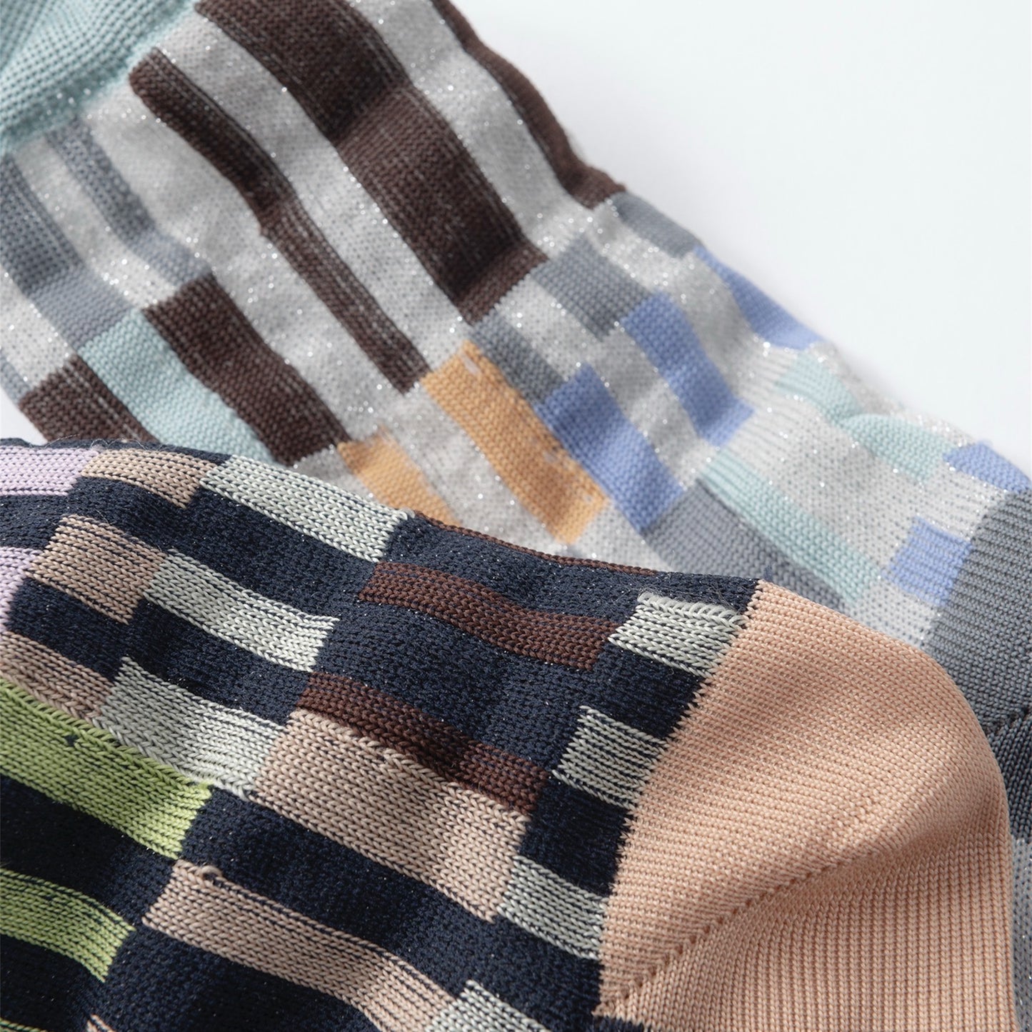 【TRICOTE】RANDOM PLAID PATTERN PATCH SOCKS