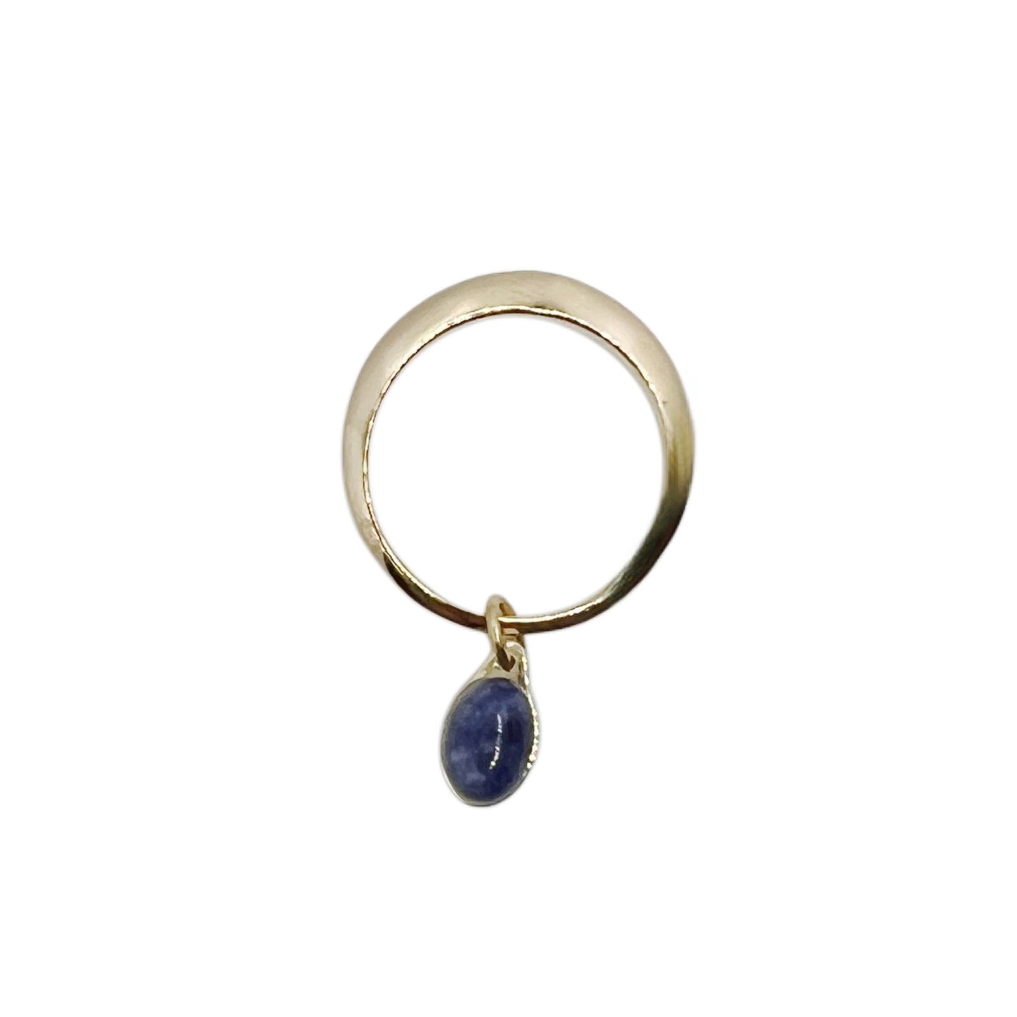 【helena rohner】fine round gold plated brass ring with stone_sodalite