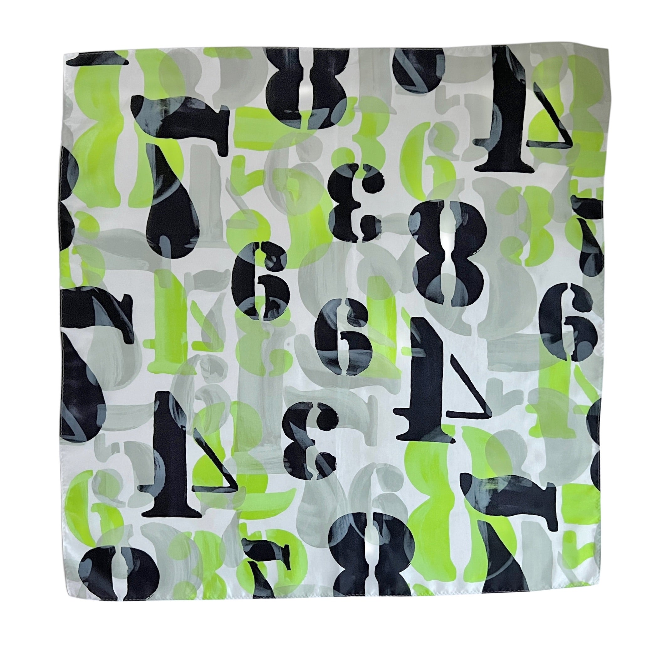 Sayoko.M】silk scarf numbers green | フィールシーン / FEEL SEEN