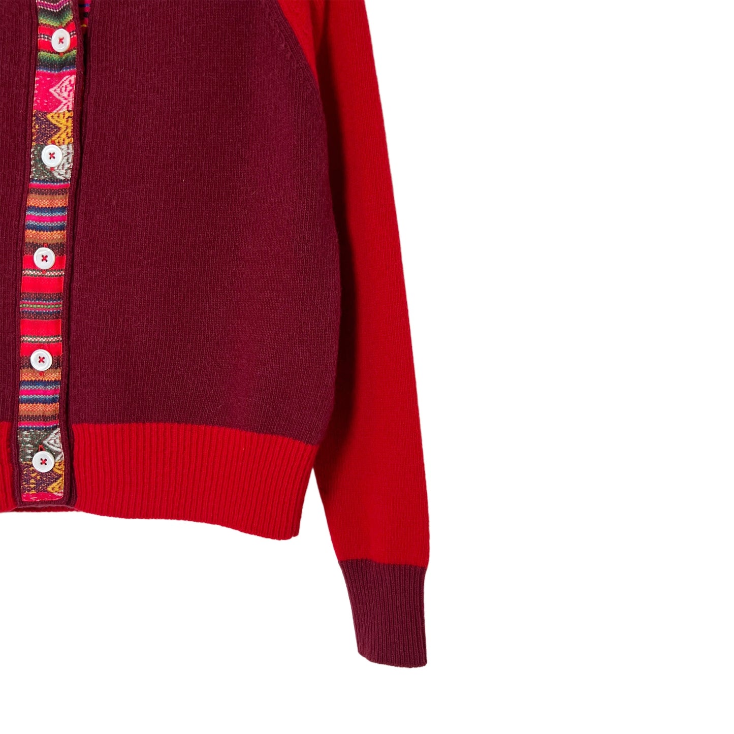 【La Prestic Ouiston】round neck cardigan with elbow patch