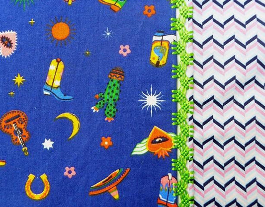【Leo Atlante】Placemat_texas+zig-zag_marine