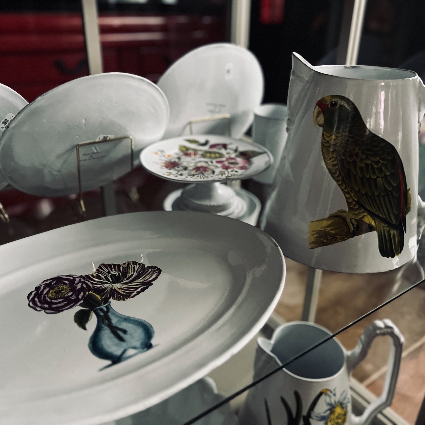 【Astier de Villatte】John Blue Vase with Flowers プレート
