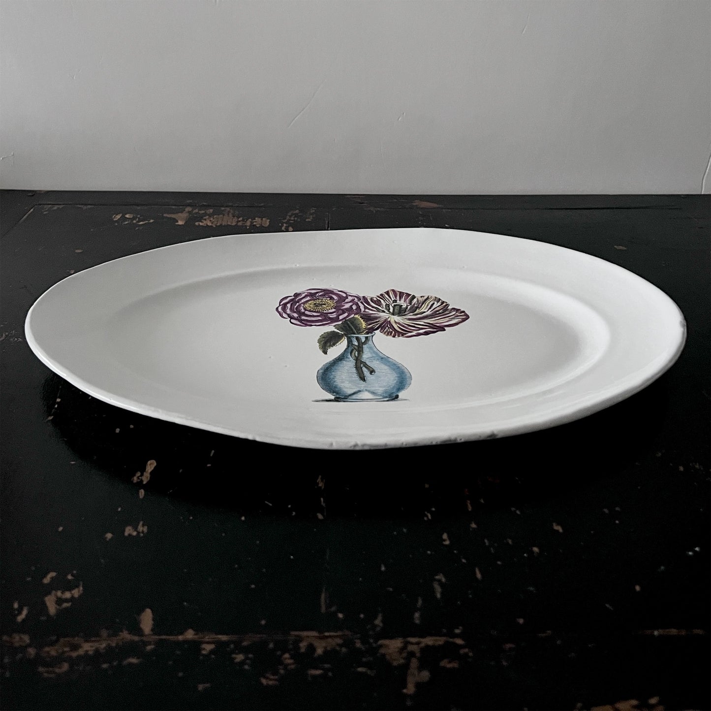 【Astier de Villatte】John Blue Vase with Flowers プレート