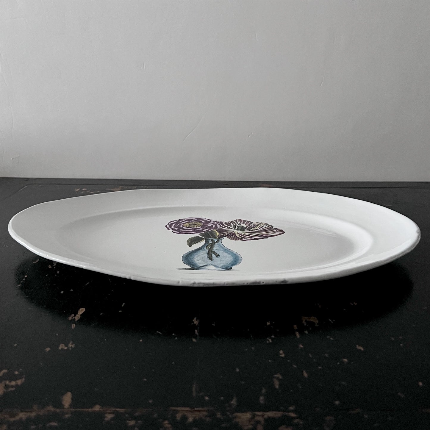 【Astier de Villatte】John Blue Vase with Flowers プレート