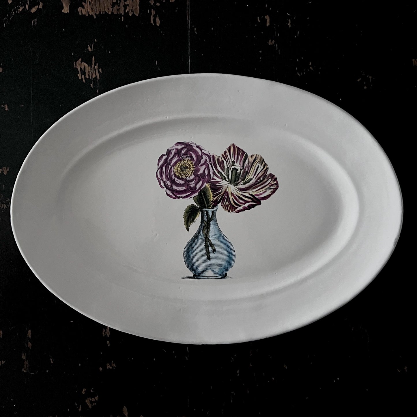 【Astier de Villatte】John Blue Vase with Flowers プレート