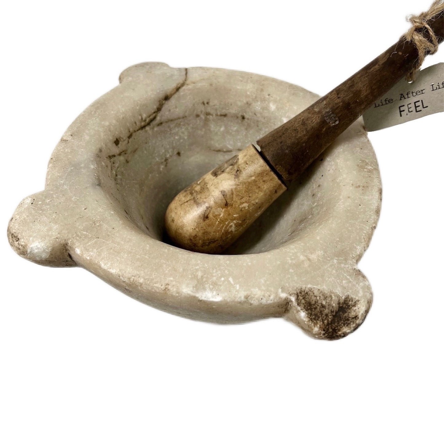 【FEEL】古道具 Antique marble mortar and handled pestle