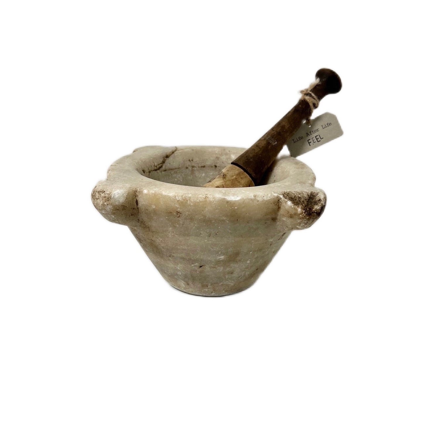 【FEEL】古道具 Antique marble mortar and handled pestle