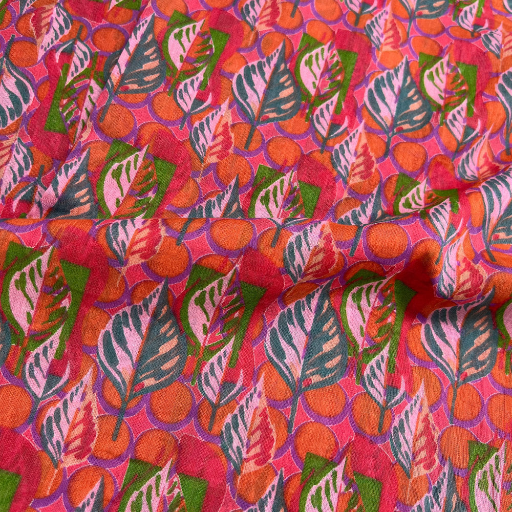 【Les Touristes】コットンカーテン BRIGHT CORAL