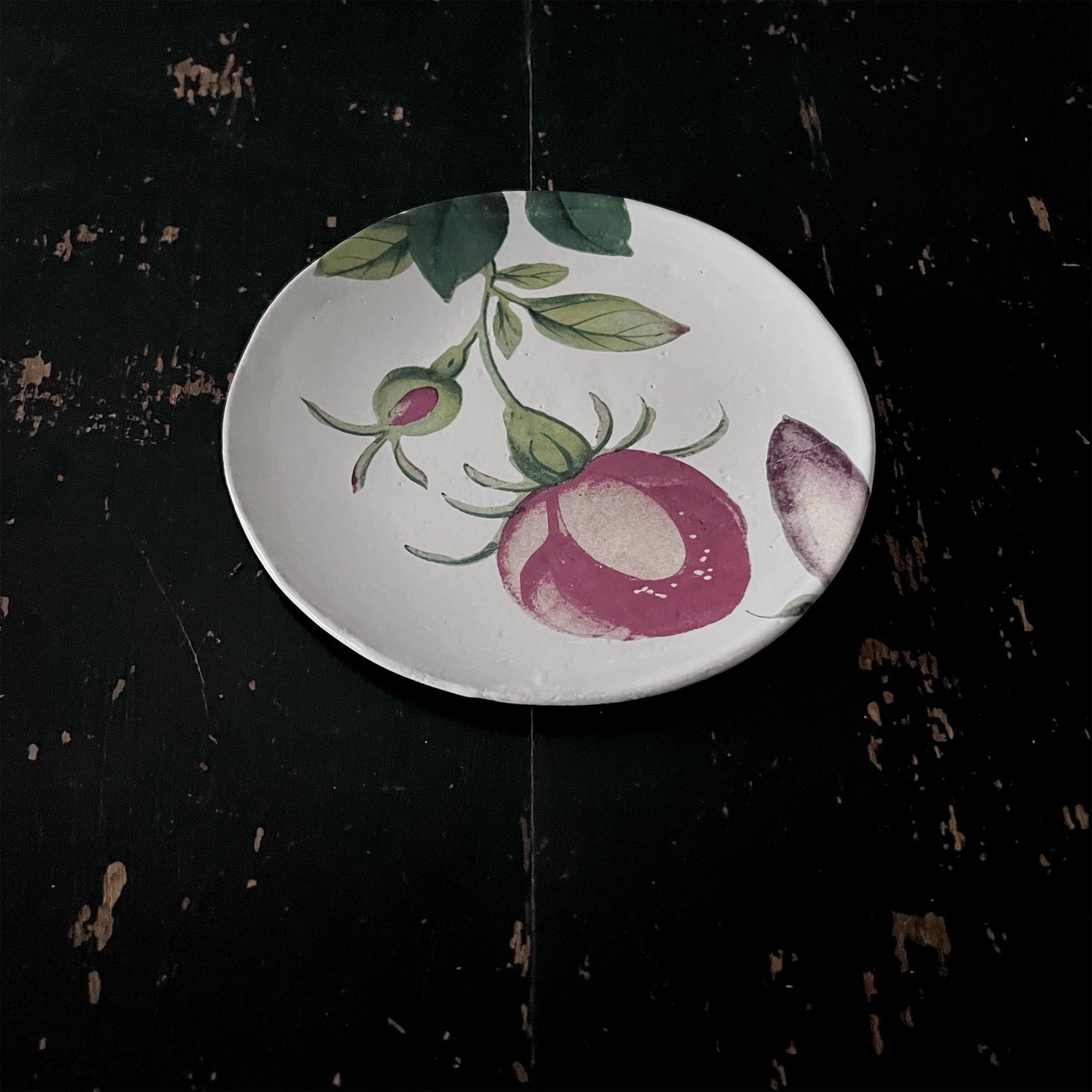 【Astier de Villatte】John18th c Fan / Sweet Rose プレート