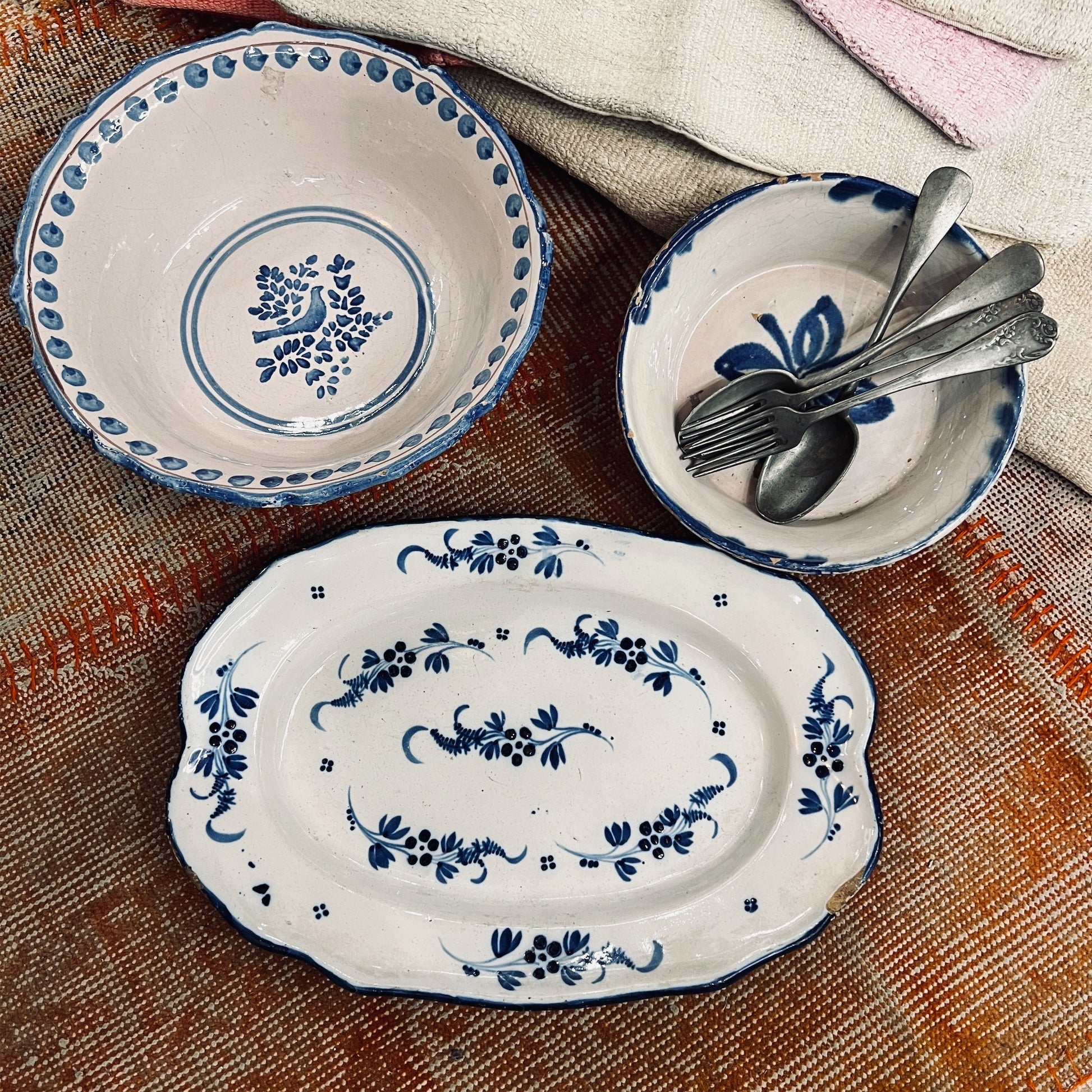 FEELSEEN WEEK SPECIAL PRICE 【COTE Pierre】鳥モチーフの大きなヴィンテージプレート