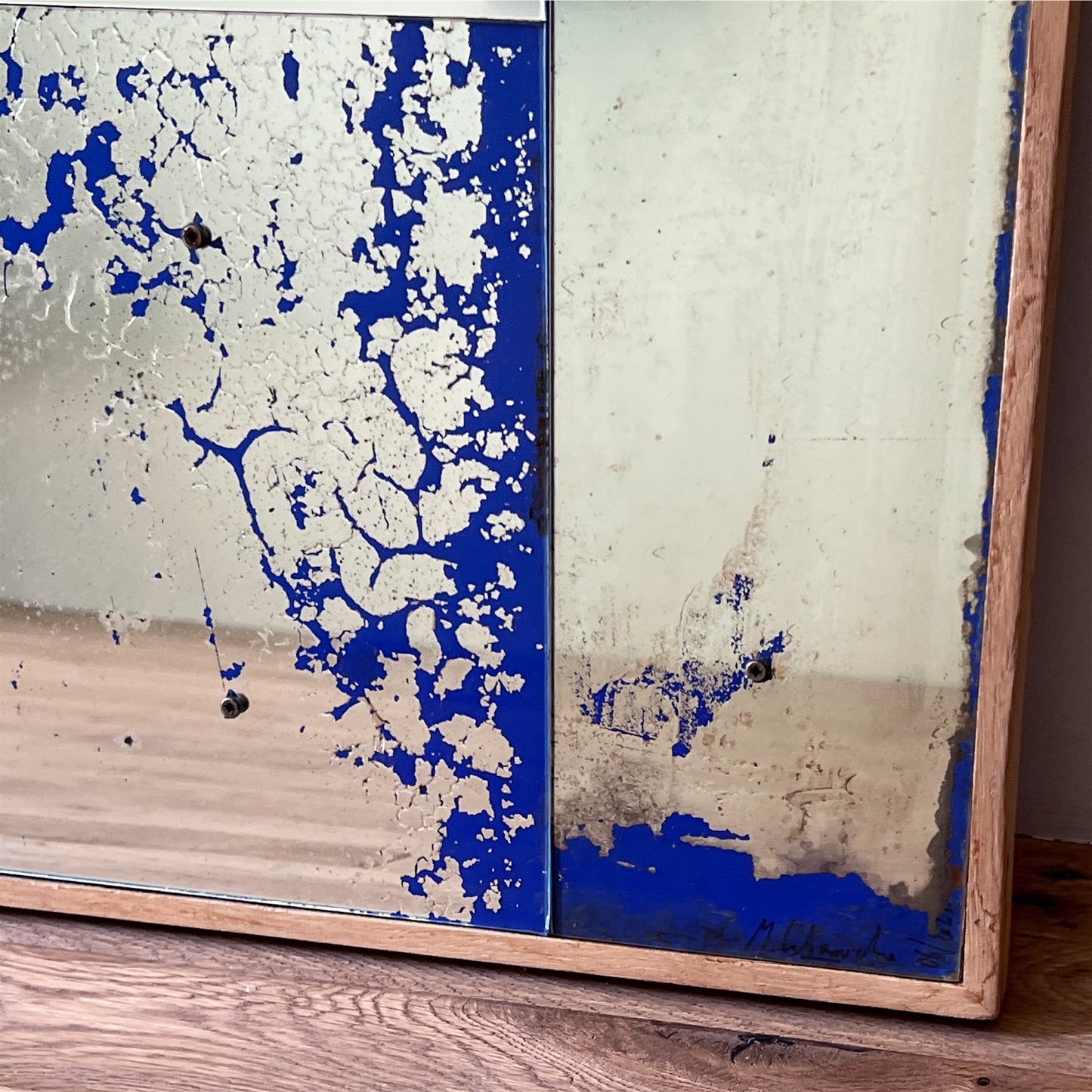 【COTE Pierre】ミラー ブルー40x40cmB
