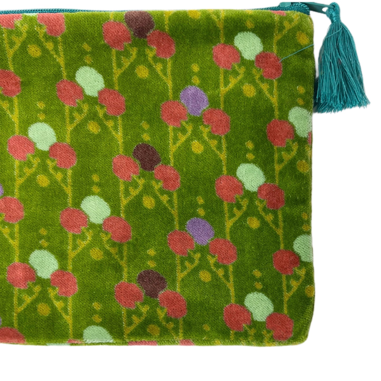 【Les Touristes】ベルベットジップポーチ TARA NEW GREEN L