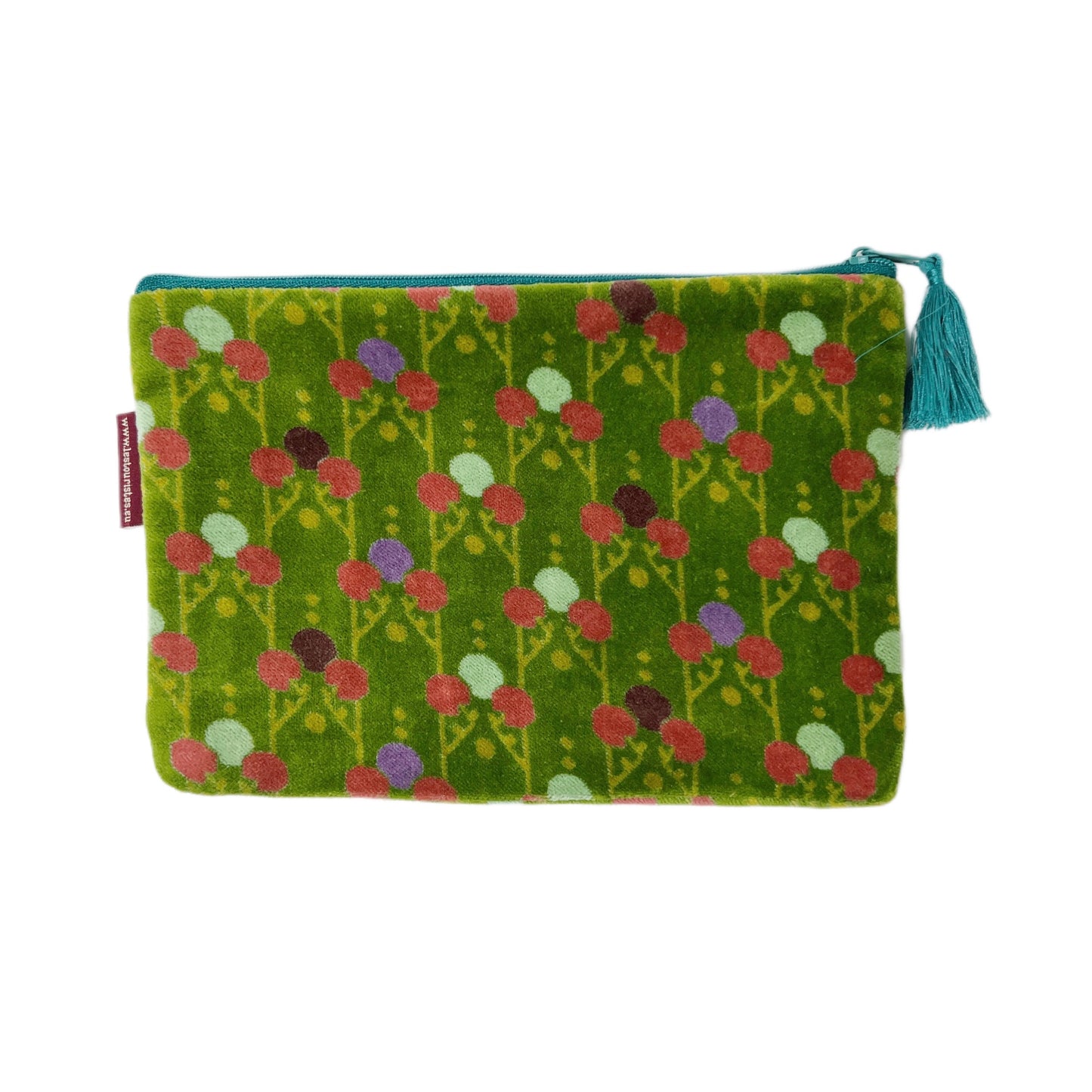 【Les Touristes】ベルベットジップポーチ TARA NEW GREEN L