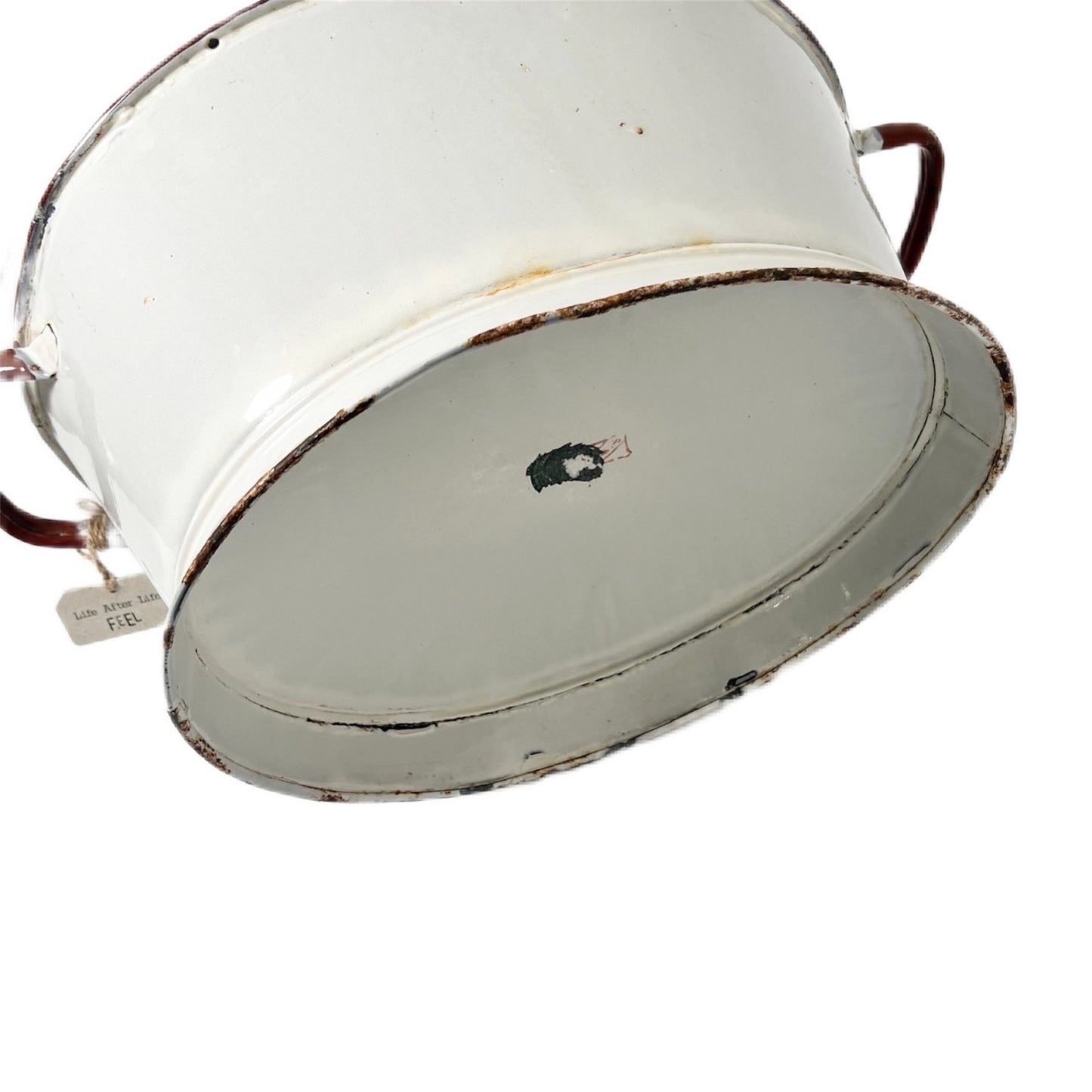 【FEEL】古道具 Antique metal oval Wash tub